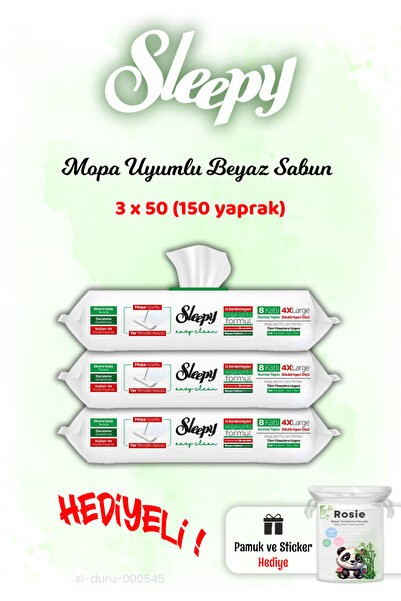 Sleepy 3 قطع من الصابون الأبيض المتوافق مع موبا، 50 قطعة من مناشف الأسطح وهدي...