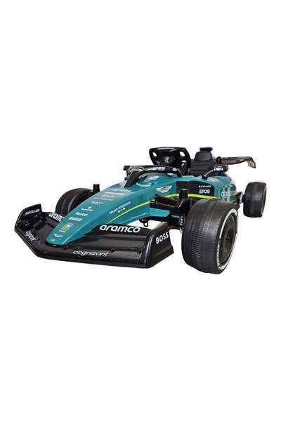 Aston Martin Electric car licensed Formula 1, Green, with remote control, Bluetooth, USB, 137x72x44 cm
