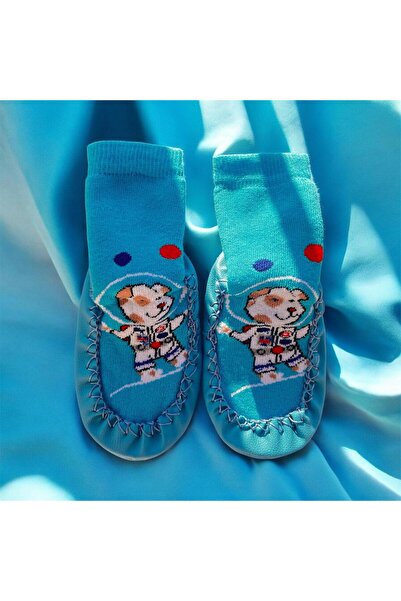 Butik Deri Tabanlı Kaydırmaz Havlu Çorap