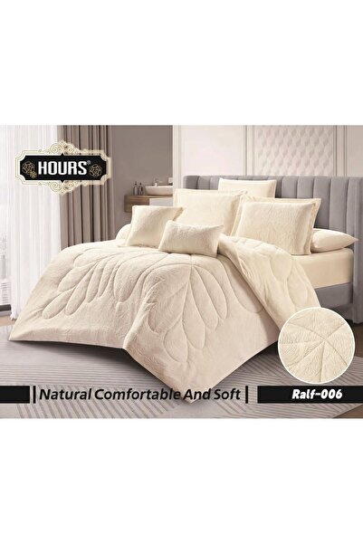 HOURS Butterfly bedspread, single and a half size, winter velvet with faux fur, 4 pieces