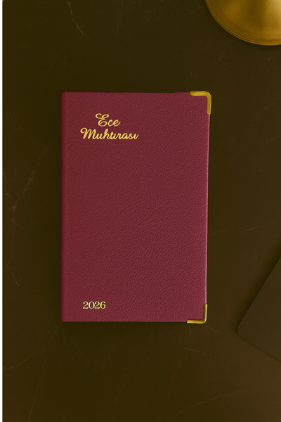 Ece Ajandası 4dl Karaköy 2026 8,5x16 Haftalık Ajanda Çizgili Koyu Pembe