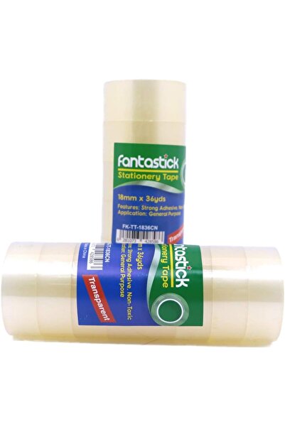 Fantastick شريط سيلو شفاف 3/4 بوصة × 36 ياردة - عبوة من 8 قطع