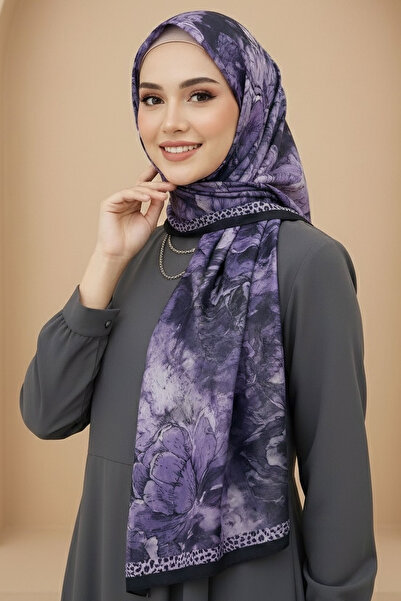 TOFİSA Şal din bambus din seria Rustic Bloom violet - 28002-MOR