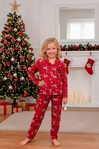 KAPİKİDS With Anniversary Concept with Gloves Suede Soft Warm-Keeping Girl's Pjamas