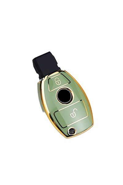 OEM Husă cheie verde 2 butoane pentru Mercedes (A, B, C, E, Clasa R, GLS, GLA, GLK, GLC, CLS, CLA, AMG)