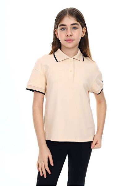 Toontoy Κοριτσίστικο μπλουζάκι με στάμπα, κοντό μανίκι και κουμπωτό γιακά - μ...