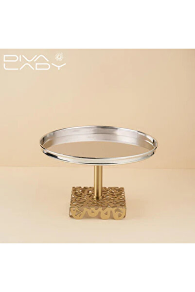 DIVA LADY Luxury serving stand with a gold base – a sophisticated touch for your occasions (diameter 26 cm – height 16 cm)