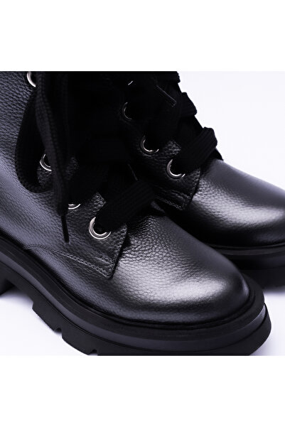 VAGAM Anthracite Grey Boots Made of Genuine Leather with High Soles