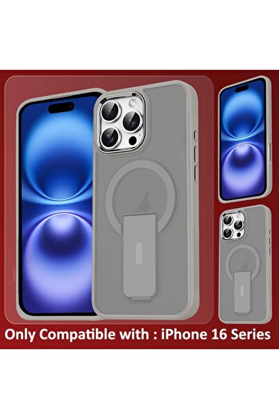Margoun iPhone 16 Pro Case-Foldable Kickstand,Magnetic Magsafe,TPU+PC (Natural)