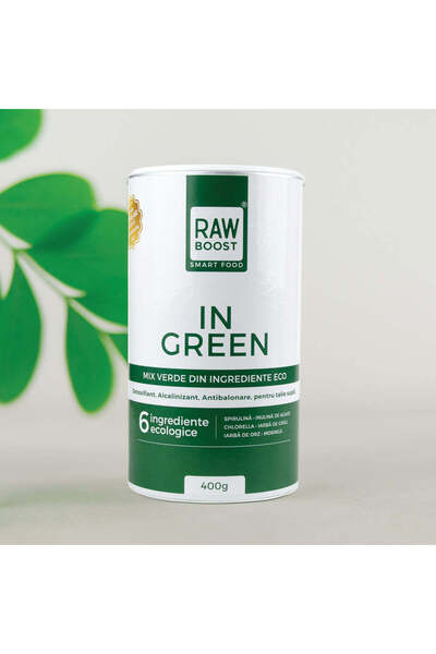 RawBoost In Green - Green Mix, detoxifying, anti-bloating, 400 g
