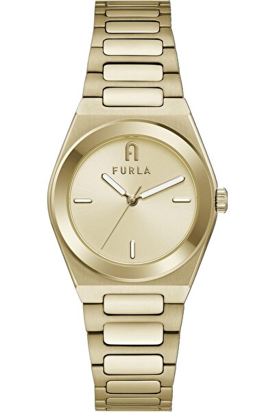 FURLA ساعة تيمبو ميني النسائية المصنوعة من الفولاذ المقاوم للصدأ باللون الذهب...