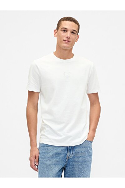 GAP Erkek Beyaz Everyday Soft Mini Logo T-Shirt
