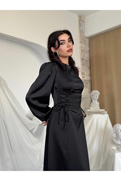 Lady Pixie Women's Rope Detailed Satin Midi Dress