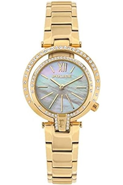 Police ساعة أرانووي النسائية التناظرية، من الفولاذ المقاوم للصدأ باللون الذهب...