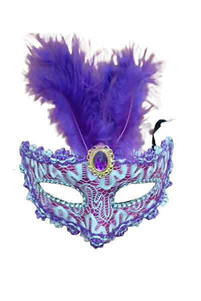 Nana & Mayka Moda Stone Purple Party Mask – Handmade, Carnival & Masquerade Accessory Unisex