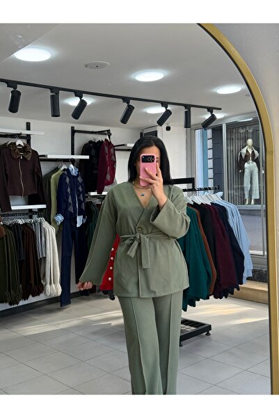 mrc KUŞAKLI KİMONO PANTOLON ALT ÜST TAKIM