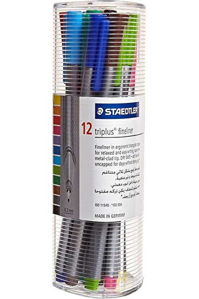 Staedtler Triplus Fineliner, 12 Pack (Tub)