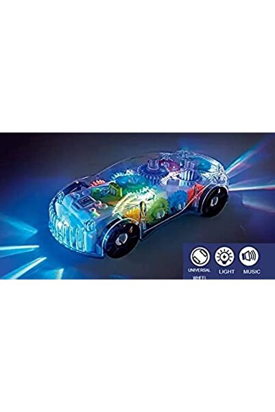 TOY LAND Transparent Gear Racing Car - 360 Degree Rotation with Lights & Sound