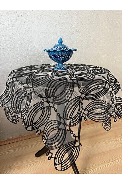 BRL ÇEYİZ HOME Κάλυμμα τραπεζιού Fiskos Προίκα με τούλι με κορδόνια