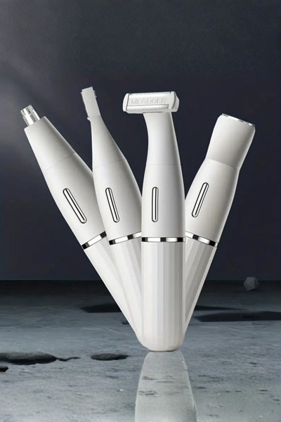 Muchmy 4 in 1 Rechargeable Waterproof Pain-Free Grooming Kit Face, Nose, Legs, Underarm, Bikini Trimmer
