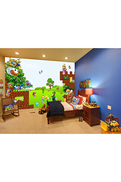 VIODESIGN Super Mario children's wallpaper, self-adhesive, multicolor, 200 x 300 cm