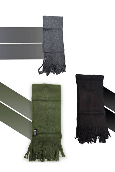 LaFont Men's 3-piece winter shawl set in various colors, made in Turkey