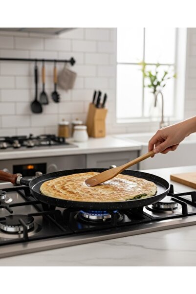 VESTA Concept مقلاة للعجينة والبيتزا - مع مقابض قابلة للإزالة - مصنوعة من الحديد الزهر، ذات سطح غير لاصق وسهلة التنظيف