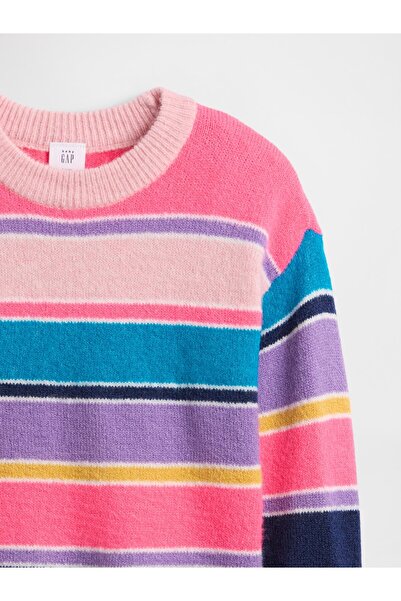 GAP Kız Çocuk Çok Renkli Relaxed Intarsia Kazak