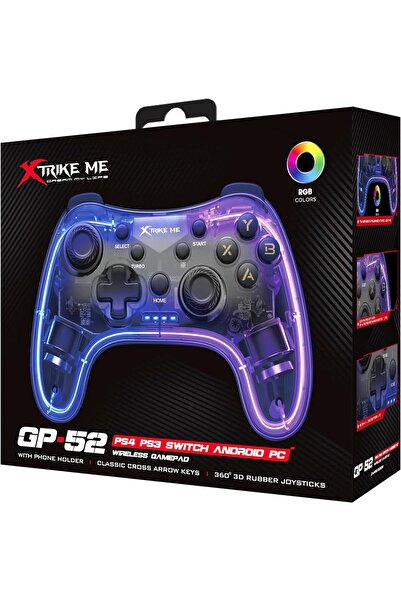 XTRIKE ME GP-52 Wireless Controller for Xbox, PlayStation, Nintendo and Multi-platform with RGB LED