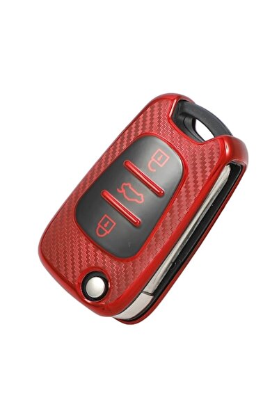 OEM Red carbon TPU key cover for Kia & Hyundai folding keys