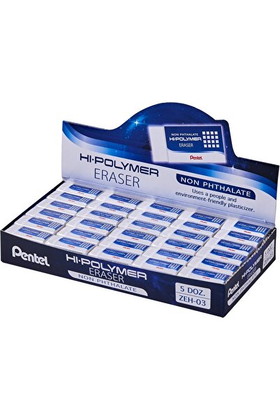 Pentel Hi-Polymer Eraser 60-Pieces Set, Small