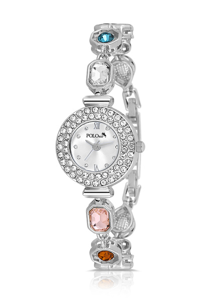 Polo Air Geometric Colorful Crystal Stone Cord Silver Color Pl-1578B2X