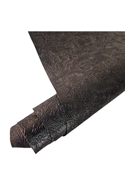 MelAlp Full Vegetal Deri Siyah Çiçek Baskı 1.2mm 70dm