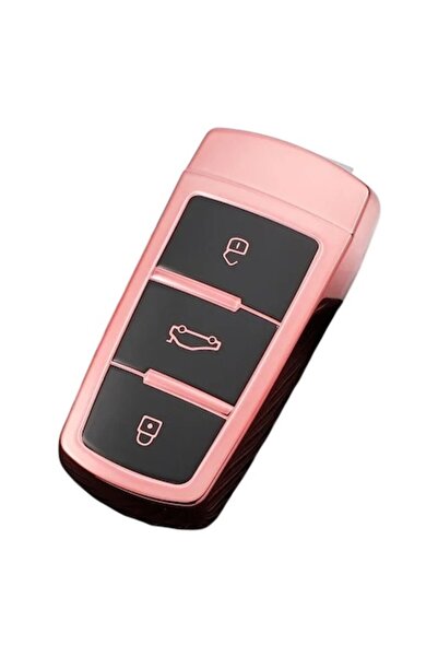 OEM Smart key cover Volkswagen VW CC Passat B6 B7 Passat 3C CC M6, pink, for cars with start-stop
