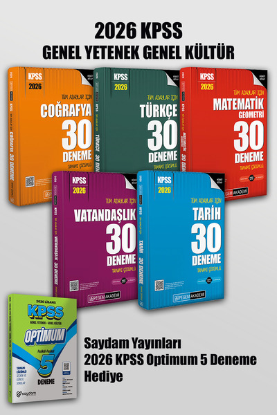 Pegem Akademi Yayıncılık 2026 KPSS GYGK Lisans Türkçe Matematik Vatandaşlık T...