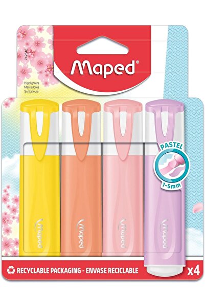 Maped Pastel Highlighter Pens - Assorted Colours (Pack Of 4)