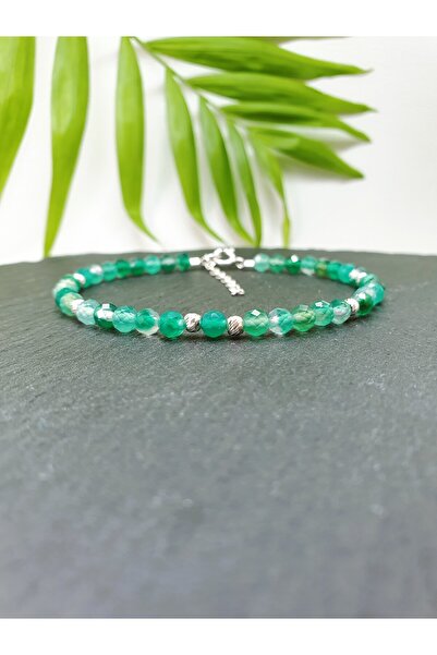 Abundo Bratara din opal verde si argint 925, 17 cm