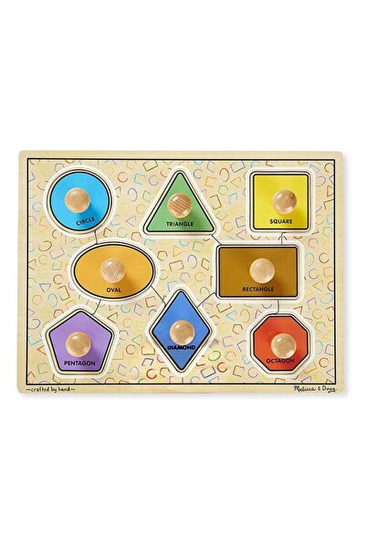 Generic Melissa & Doug Large Shapes Jumbo Knob Puzzle – 8-Piece Wooden Toddler Puzzle with Easy-Grip Knob