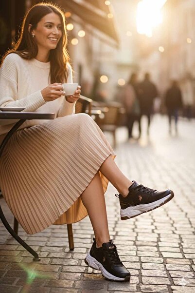 U.S. Polo Assn. U.S. Polo Assn. Adidași negri pentru femei (în exterior rezis...