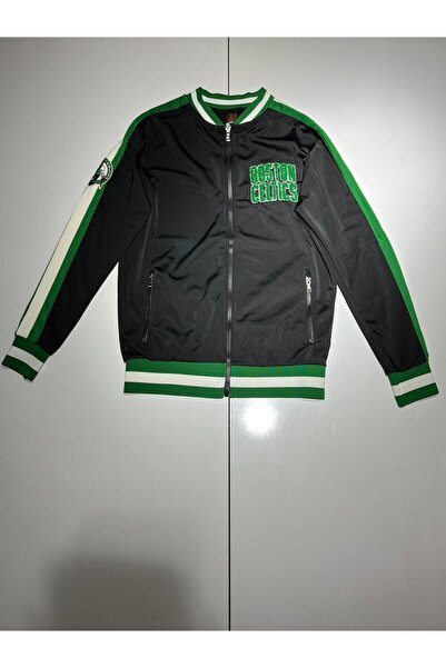 Plus Eighteen BASKETBOL EŞOFMAN TAKIMI ALT VE ÜST FERMUARLI SİYAH ÜSTÜ YEŞİL BOSTON CELTICS BASKILI