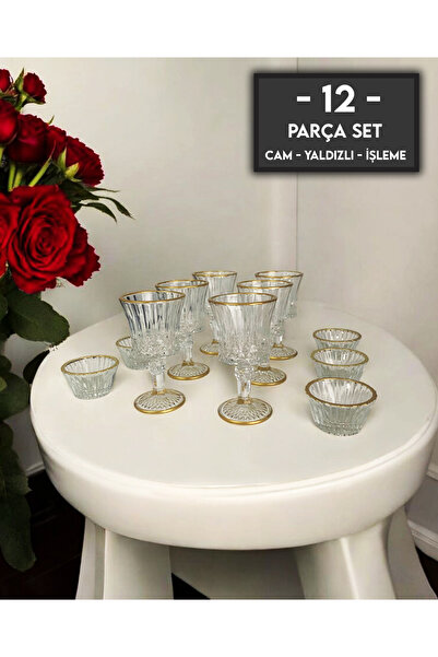 gkzglass home dekor New Year Orkide Bahamas Glass Gilded Coffee Side Water Gl...