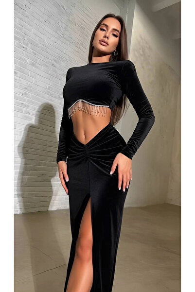 Buklemoda Εισαγόμενο Σετ Φούστας Full L ελαστικό ύφασμα Velvet Stone Bustier