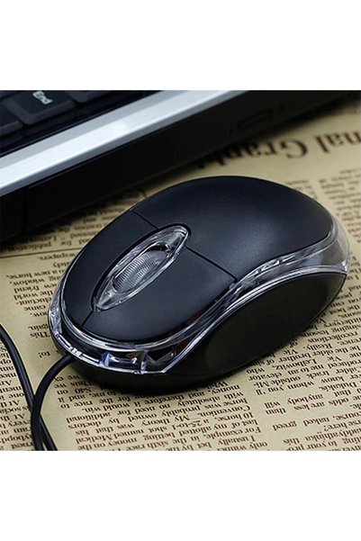 ERMER Usb Kablolu Işıklı Mini Optik Mouse Fare Ofis Laptop Pc Tv Notebook Tablet