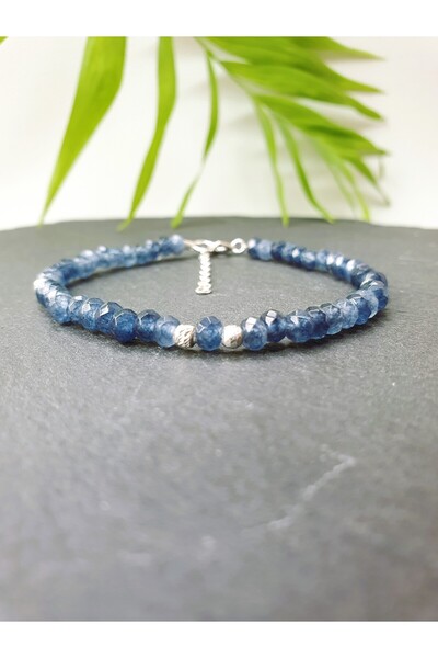Abundo Bratara din jad safir si argint 925, 17 cm