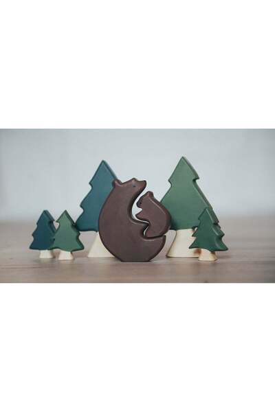 GOLDEN PIGS Set de jucării GoldenPigs, familie de urși și cinci brazi