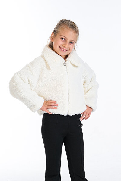 Classio Kids Mother Daughter Matching Plush Zippered Lined Crop Coat