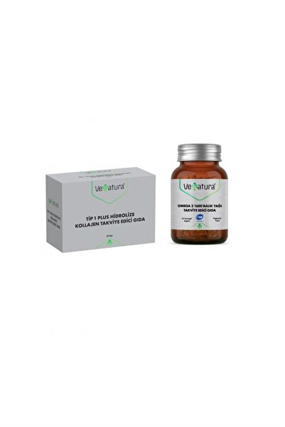 VeNatura أوميغا 3 1600 - 30 كبسولة ناعمة + كيس كولاجين من النوع 1 بلس