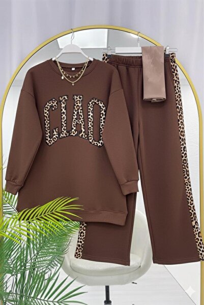 YILMAZBARMAZ Women's Double-Breasted Suit with Leopard Print on the Front