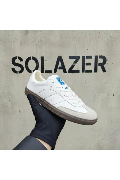 SOLAZER Women's White Orthopedic Sole Line Detailed Casual Sneaker 057