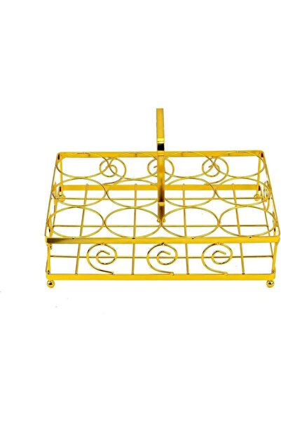 GENERAL Gold metal glass holder stand – holds 12 glasses